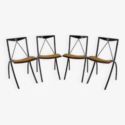 1970s Set Of Four Folding Dining Chairs, Italy