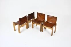 Monk Dining Chairs By Afra & Tobia Scarpa For Molteni, 1970, Set Of 4