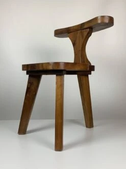Midcentury Brutalist Cock Fighting Or Conversation Tripod Side Chair, Dutch 1950s