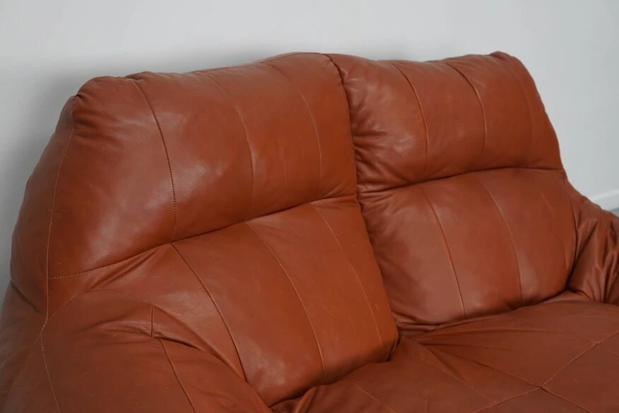 Vintage Patchwork Leather 2-seater Beanbag / Sofa - Image 10