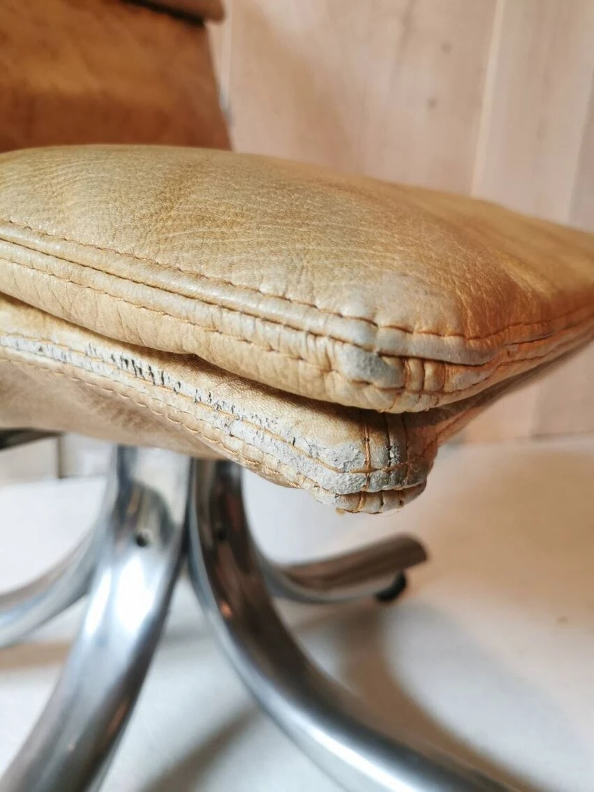 Swivel Leather Armchair - Image 14