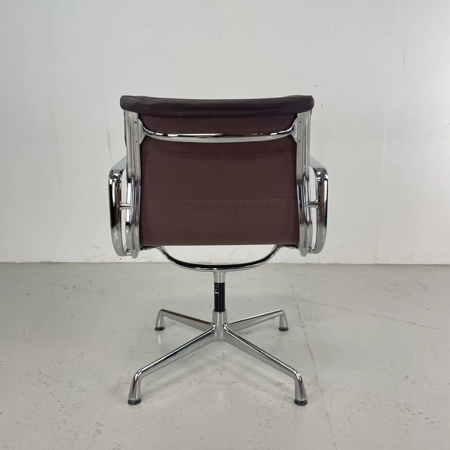 Eames Brown Leather EA 208 Soft Pad Group Chair Made By Vitra For Herman Miller - Image 12