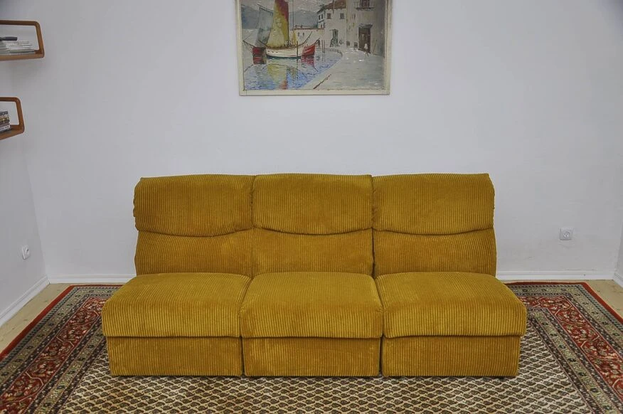 Corduroy Modular Sofa, 1970s, Set Of 3 - Image 9