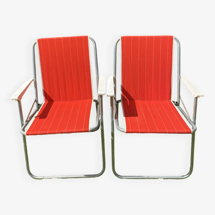 Pair Of Folding Camping Chairs From The 70s - Image 10