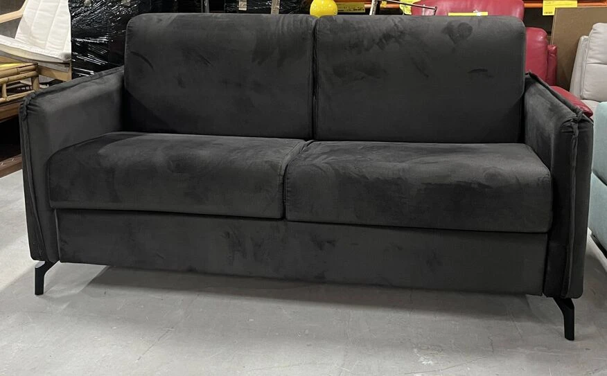 3-seater Convertible Sofa For Daily Sleeping In Velvet. - Image 2