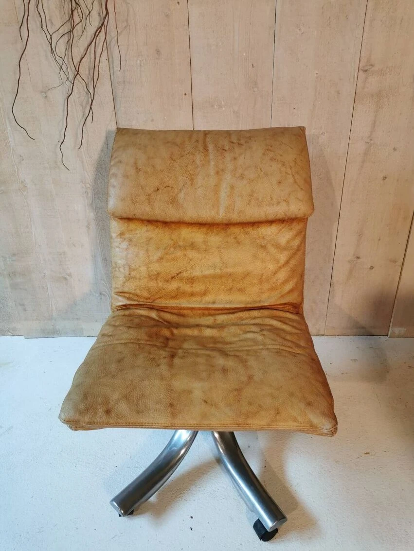 Swivel Leather Armchair - Image 11