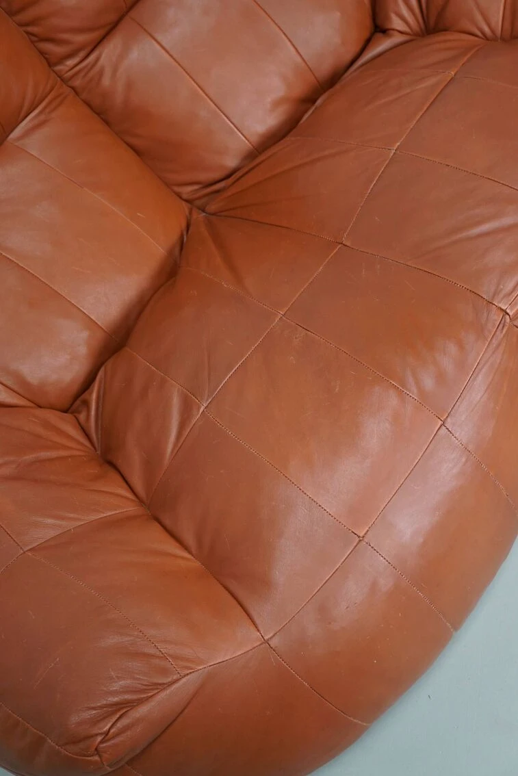 Vintage Patchwork Leather 2-seater Beanbag / Sofa
