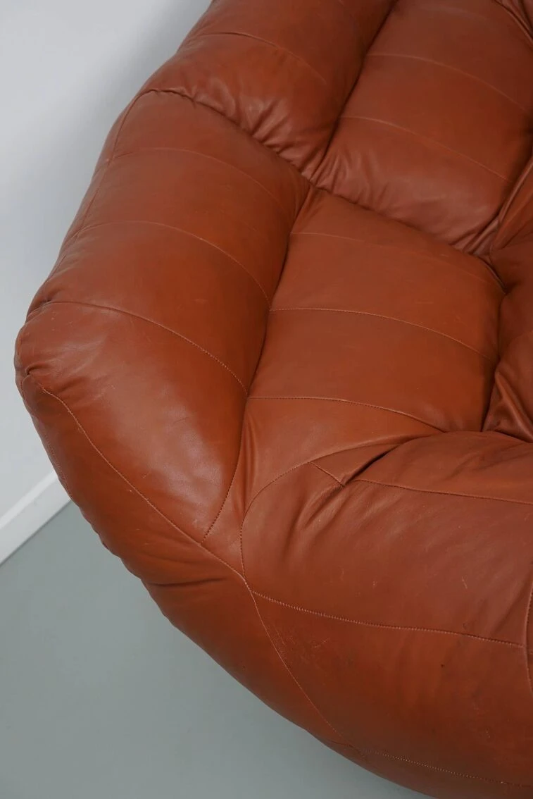 Vintage Patchwork Leather 2-seater Beanbag / Sofa - Image 4