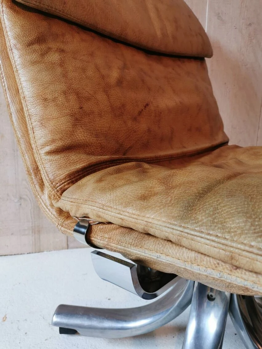 Swivel Leather Armchair - Image 17