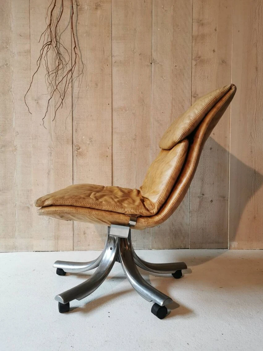 Swivel Leather Armchair - Image 12