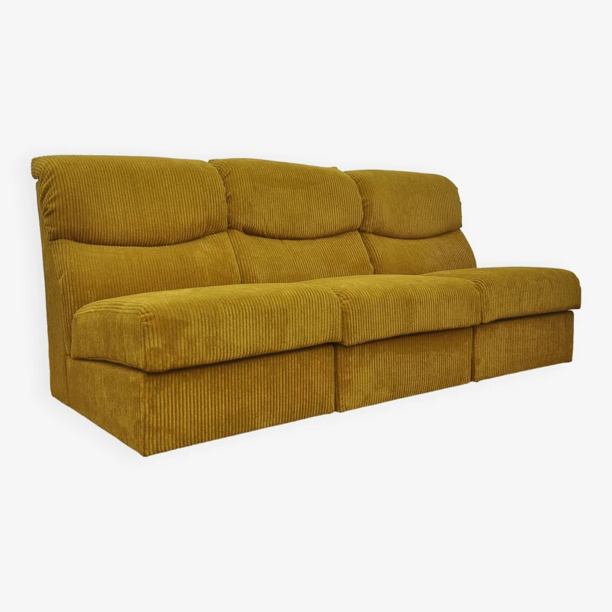 Corduroy Modular Sofa, 1970s, Set Of 3 - Image 10