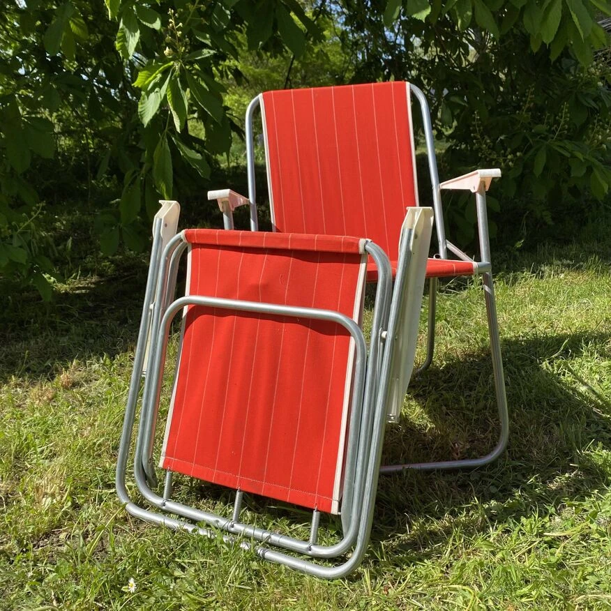 Pair Of Folding Camping Chairs From The 70s - Image 3