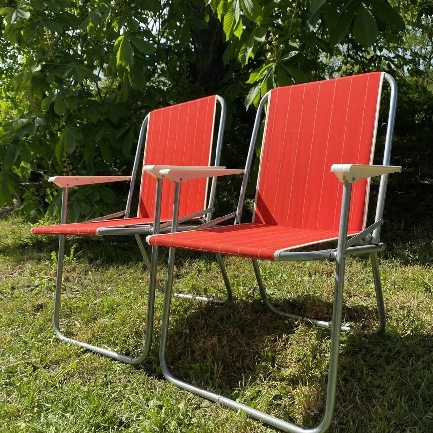 Pair Of Folding Camping Chairs From The 70s - Image 12