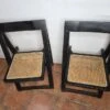 Pair Of Caned Folding Chairs From The 70s