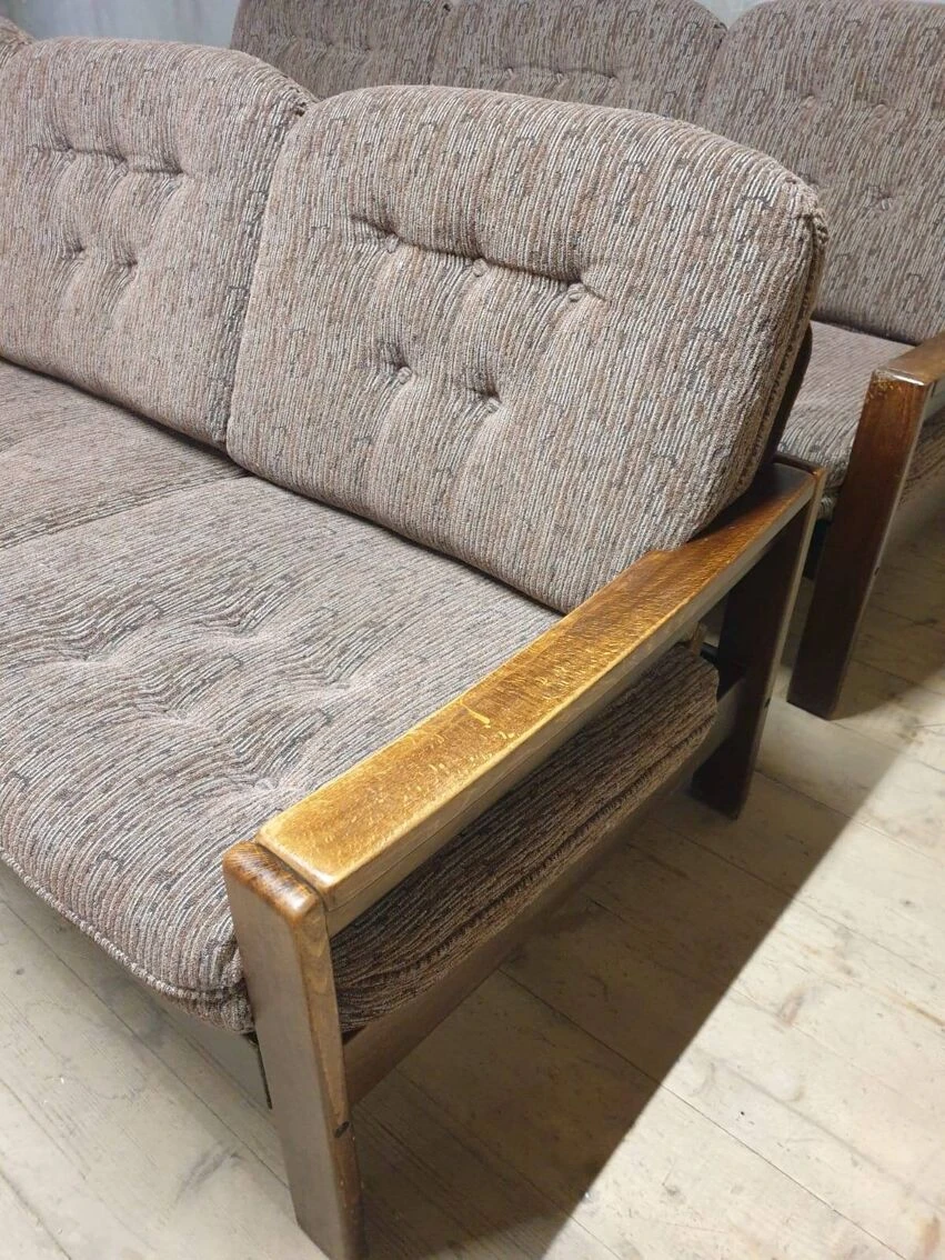 Vintage Scandinavian Style Three Seater Lounge Sofa, 1980´s, Set Of 2 - Image 17