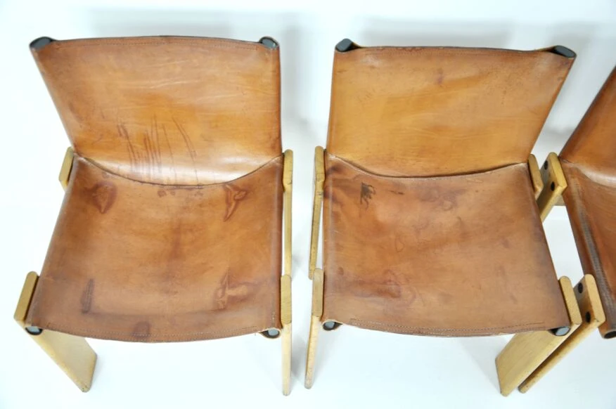 Monk Dining Chairs By Afra & Tobia Scarpa For Molteni, 1970, Set Of 4 - Image 4