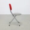 4x Postmodern Folding Chair In Chrome And Wool, 1980s