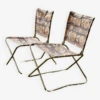 Pair Of Vintage Chantazur Folding Chairs 1960 - Canvas Garden Chairs