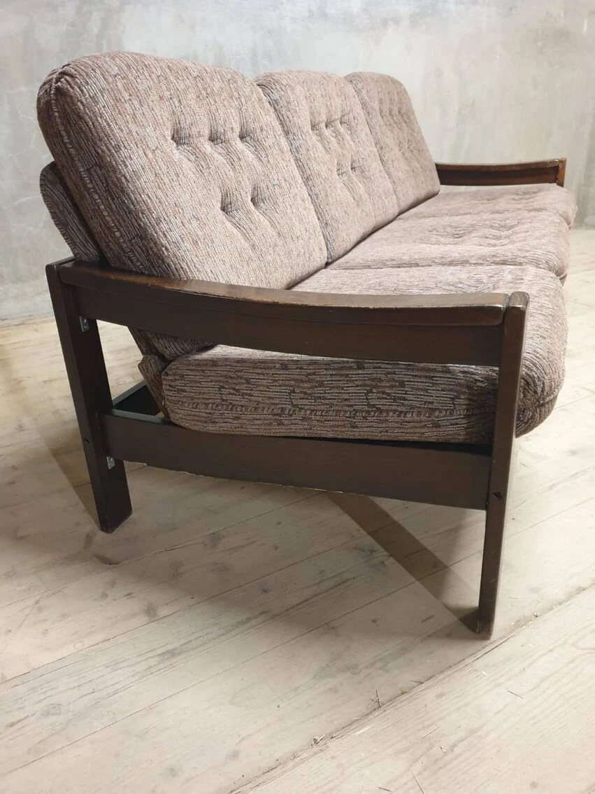 Vintage Scandinavian Style Three Seater Lounge Sofa, 1980´s, Set Of 2 - Image 2