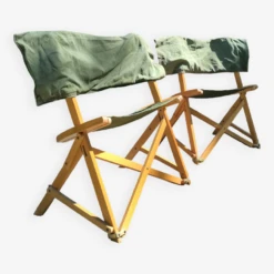 Set Of 2 Praia Folding Chairs By Pier Giacomo Castiglioni For Gavina, Italy, 1960s