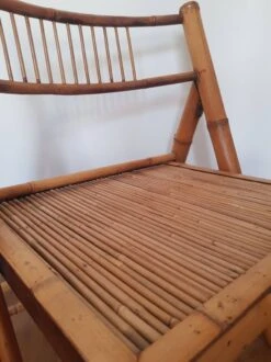 Bamboo And Rattan Folding Chair