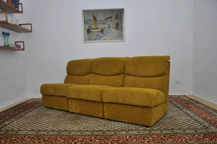 Corduroy Modular Sofa, 1970s, Set Of 3 - Image 3