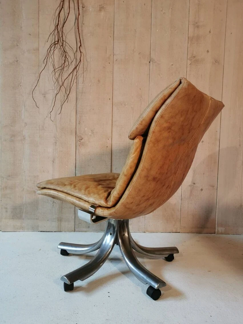 Swivel Leather Armchair - Image 16
