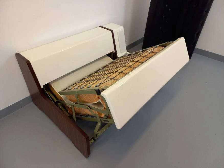 Vintage Sofa Bed Bench With Integrated Lighting, Italian Design Beka Tortuga, In Skai, Fiber - Image 4