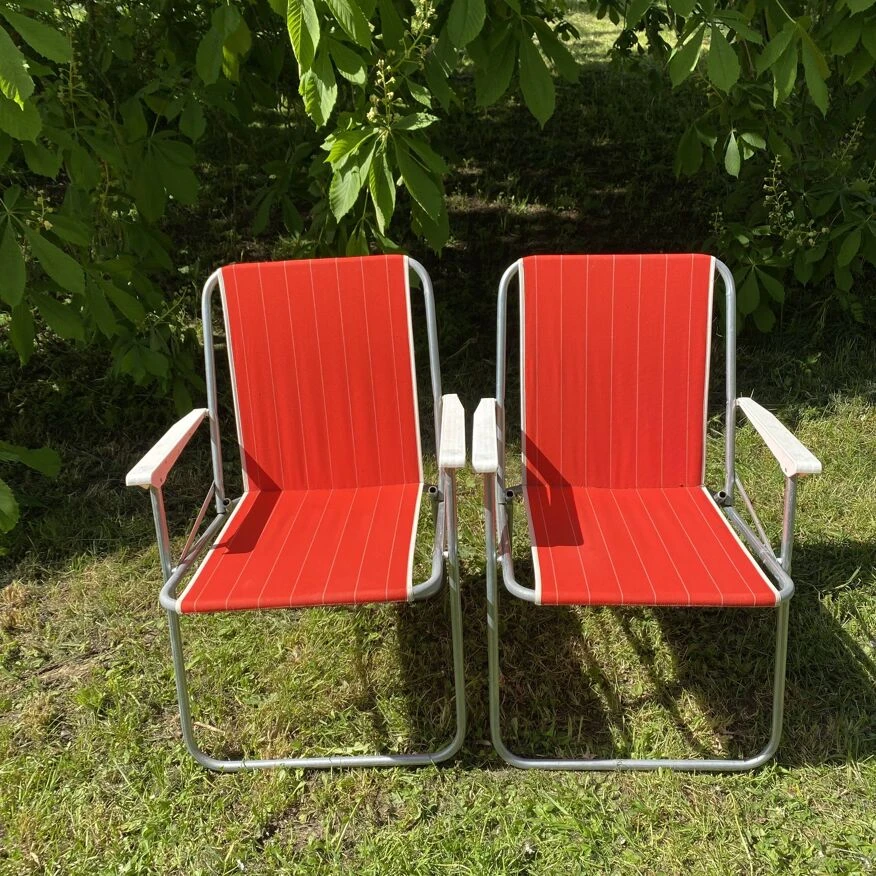 Pair Of Folding Camping Chairs From The 70s - Image 9